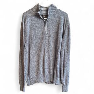 Eddie Bauer Mens Gary 100% Cotton Mock Neck 1/4 Zip Long Sleeve Sweater XL
